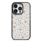 Silver Gold Stars iPhone 14 Pro Black Impact Case on Silver phone