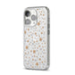 Silver Gold Stars iPhone 14 Pro Clear Tough Case Silver Angled Image