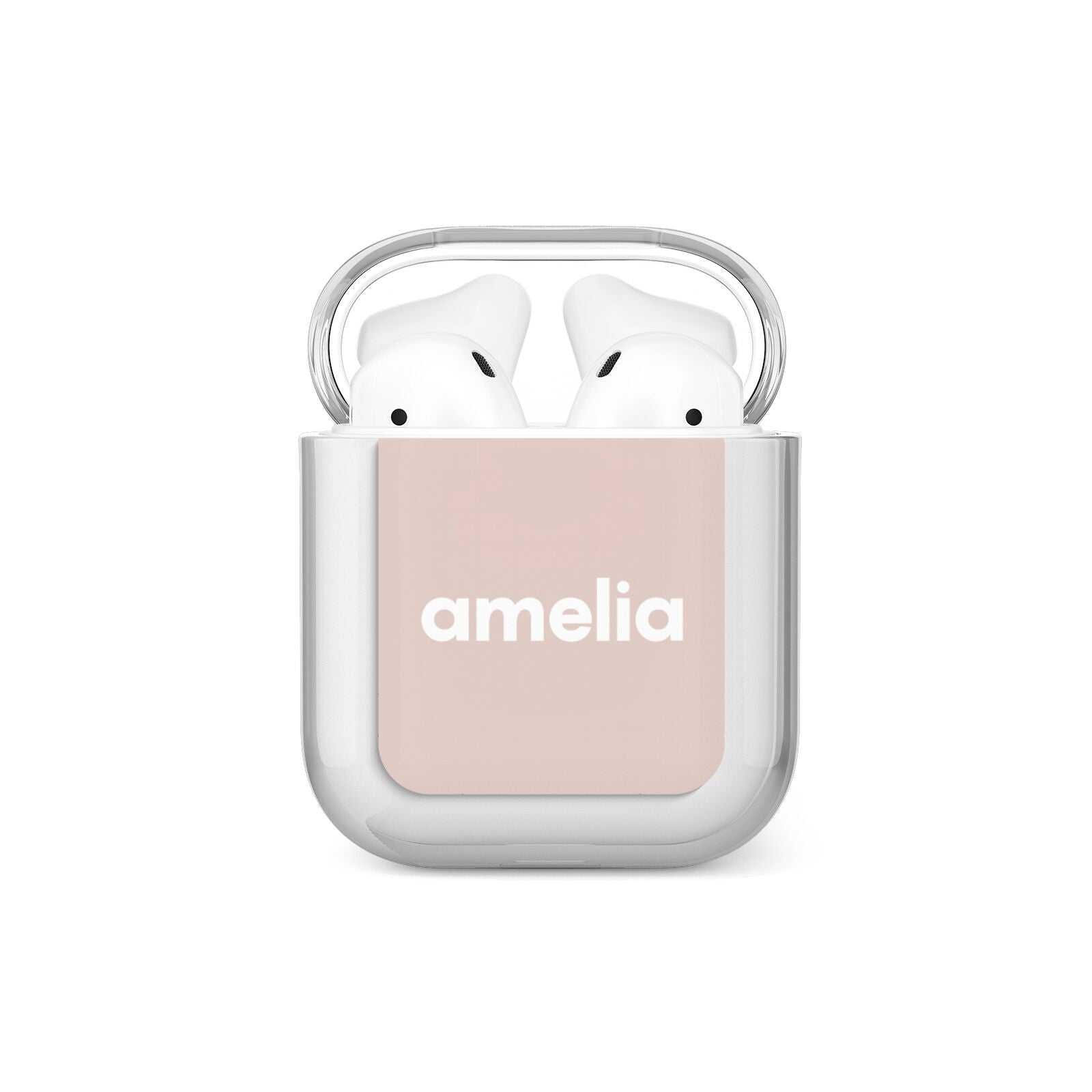 Simple Blush Pink with Name AirPods Case