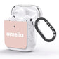 Simple Blush Pink with Name AirPods Glitter Case Side Image