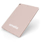 Simple Blush Pink with Name Apple iPad Case on Rose Gold iPad Side View