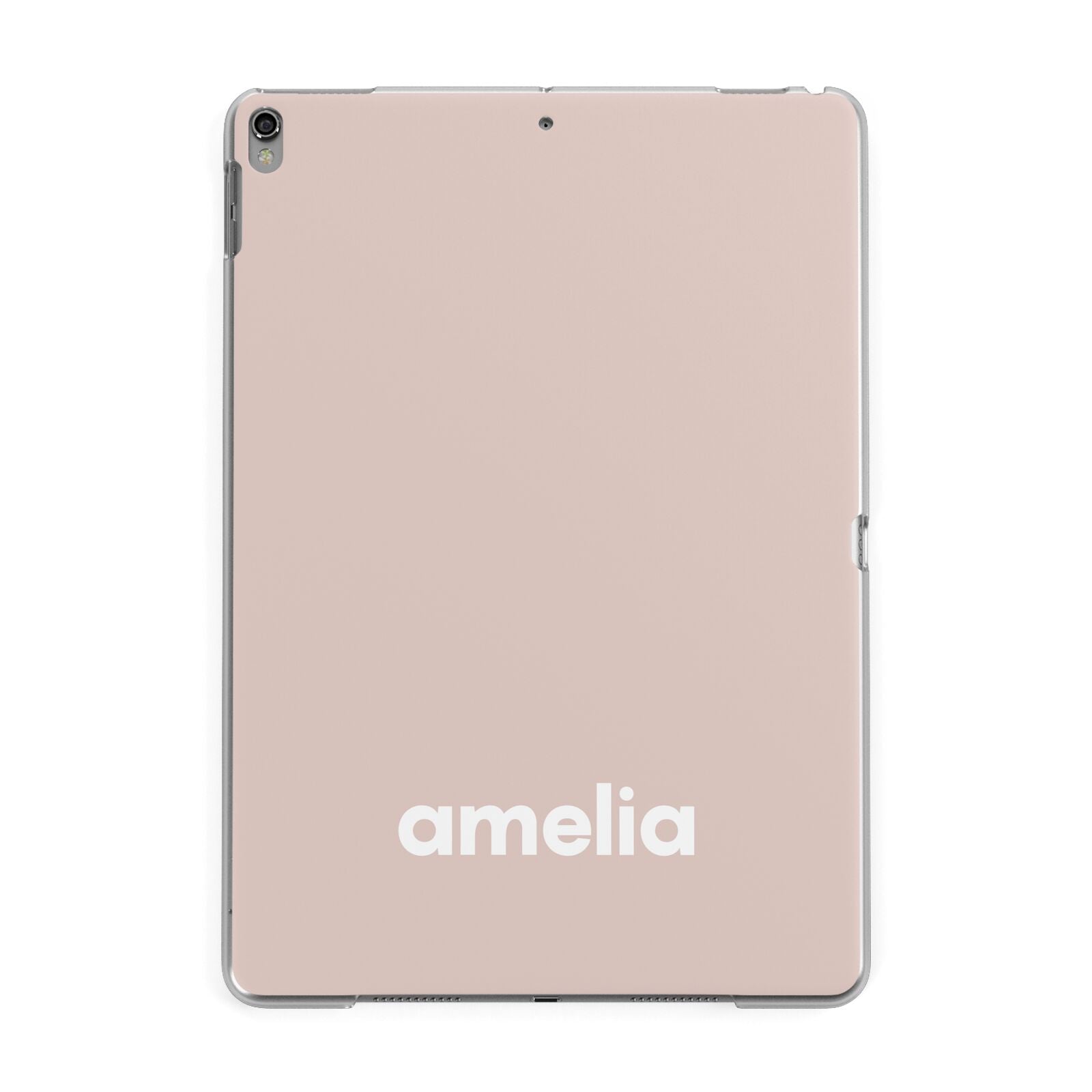 Simple Blush Pink with Name Apple iPad Grey Case