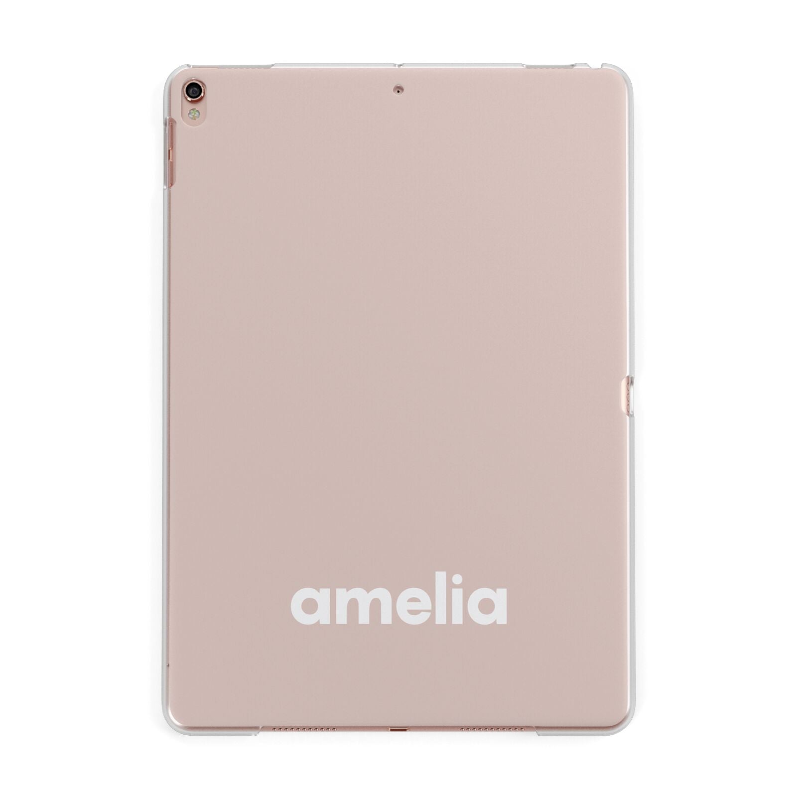 Simple Blush Pink with Name Apple iPad Rose Gold Case