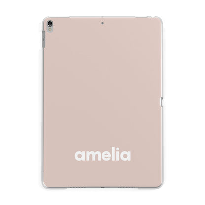 Simple Blush Pink with Name Apple iPad Silver Case