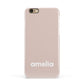Simple Blush Pink with Name Apple iPhone 6 3D Snap Case