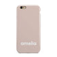 Simple Blush Pink with Name Apple iPhone 6 3D Tough Case