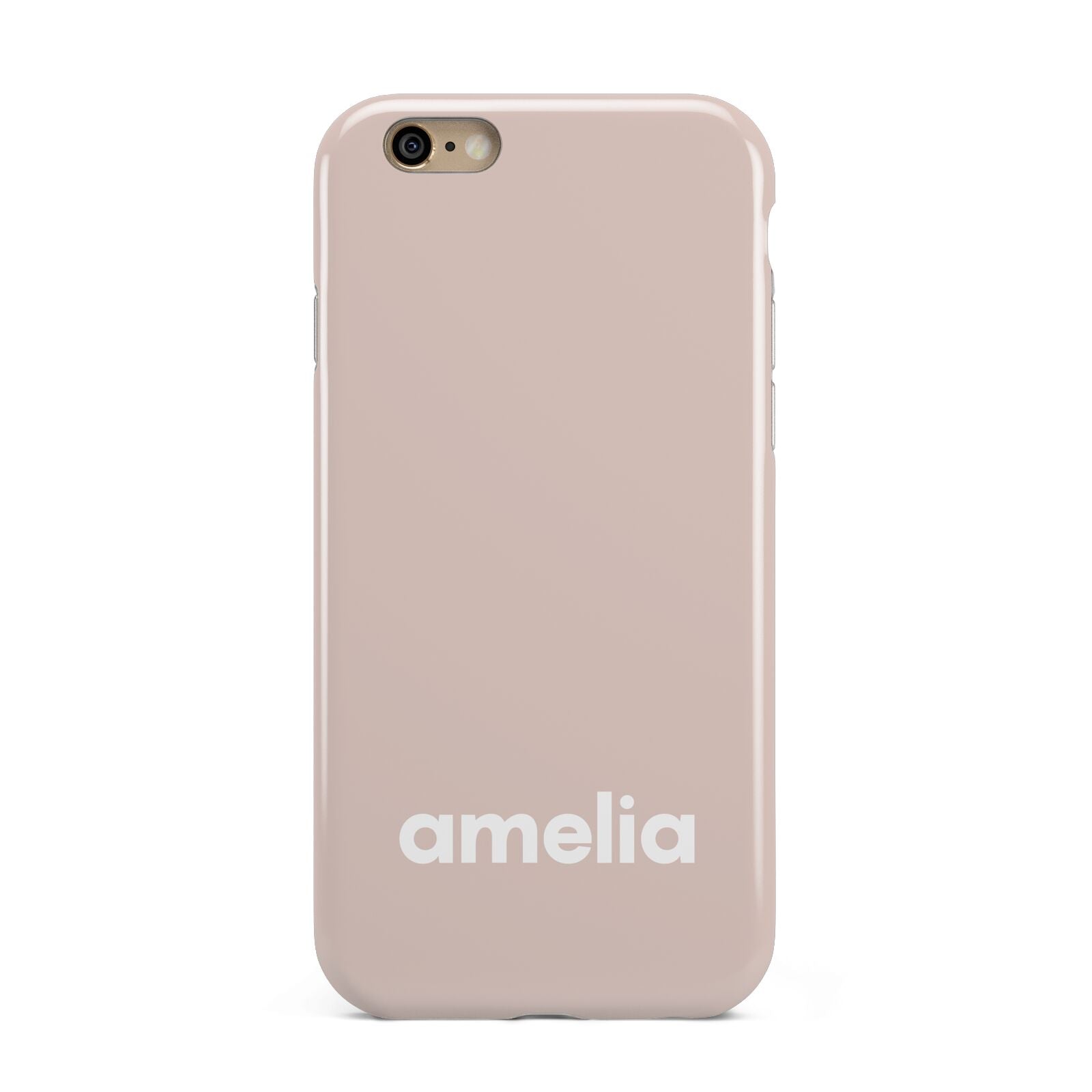 Simple Blush Pink with Name Apple iPhone 6 3D Tough Case