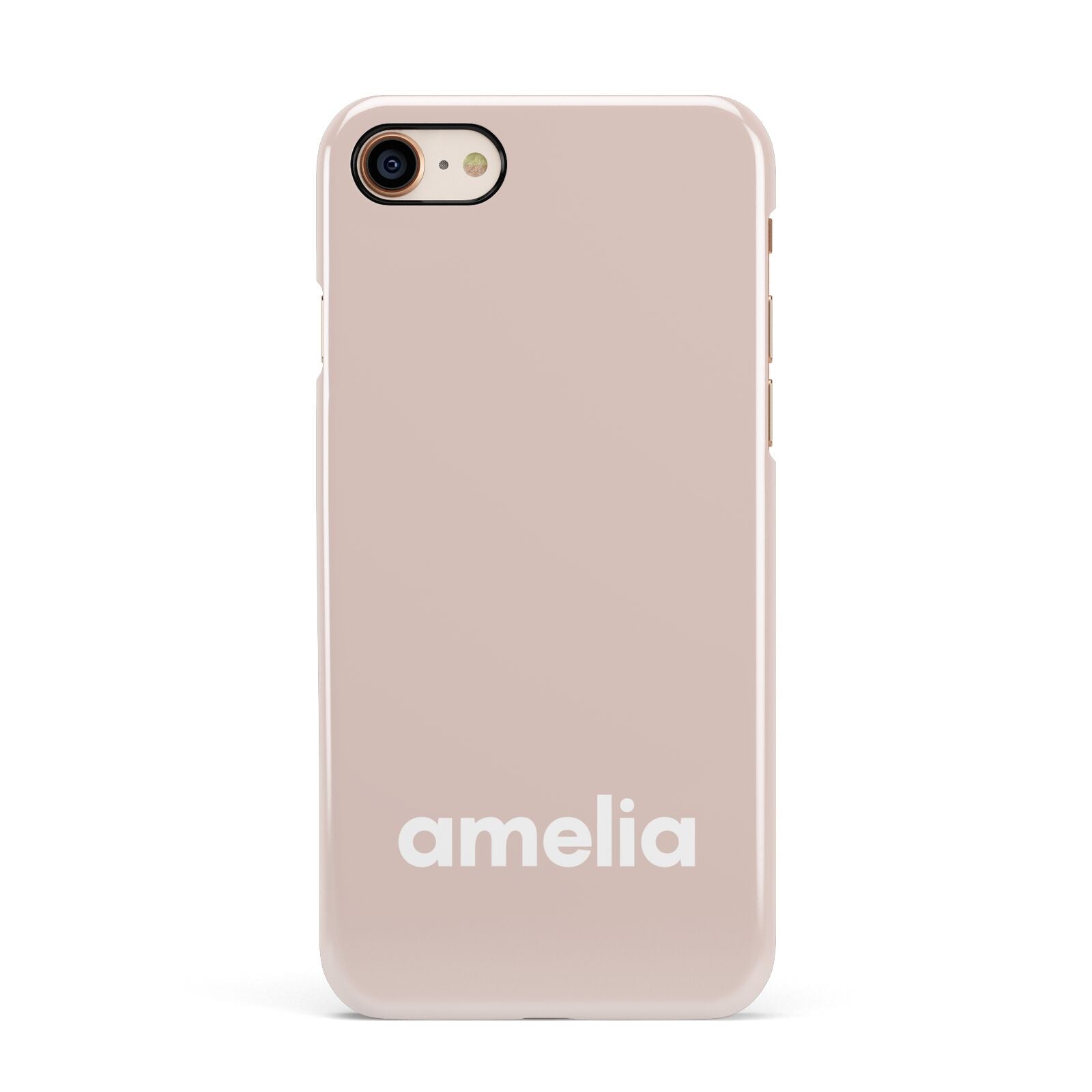 Simple Blush Pink with Name Apple iPhone 7 8 3D Snap Case
