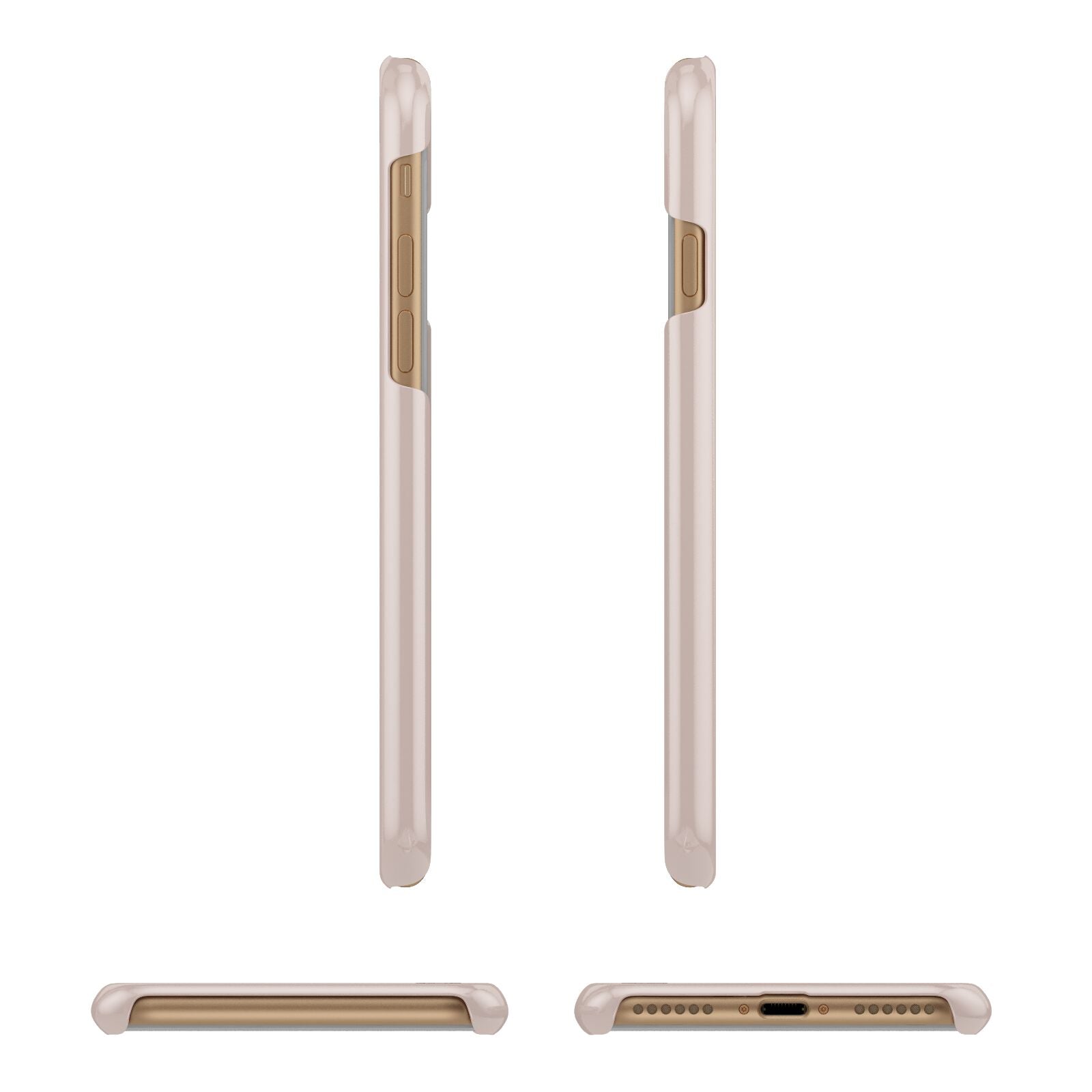 Simple Blush Pink with Name Apple iPhone 7 8 3D Wrap Snap Case Angled Images