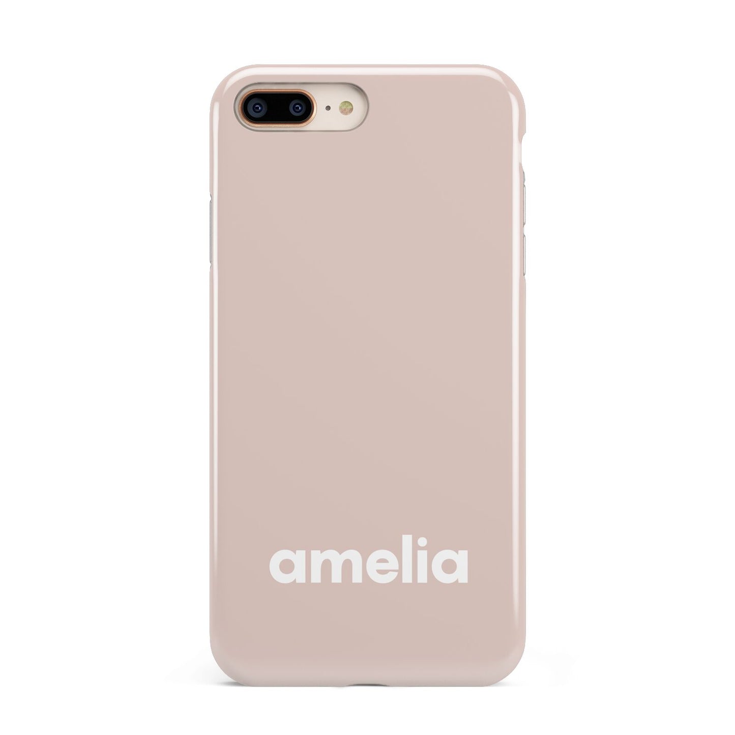 Simple Blush Pink with Name Apple iPhone 7 8 Plus 3D Tough Case