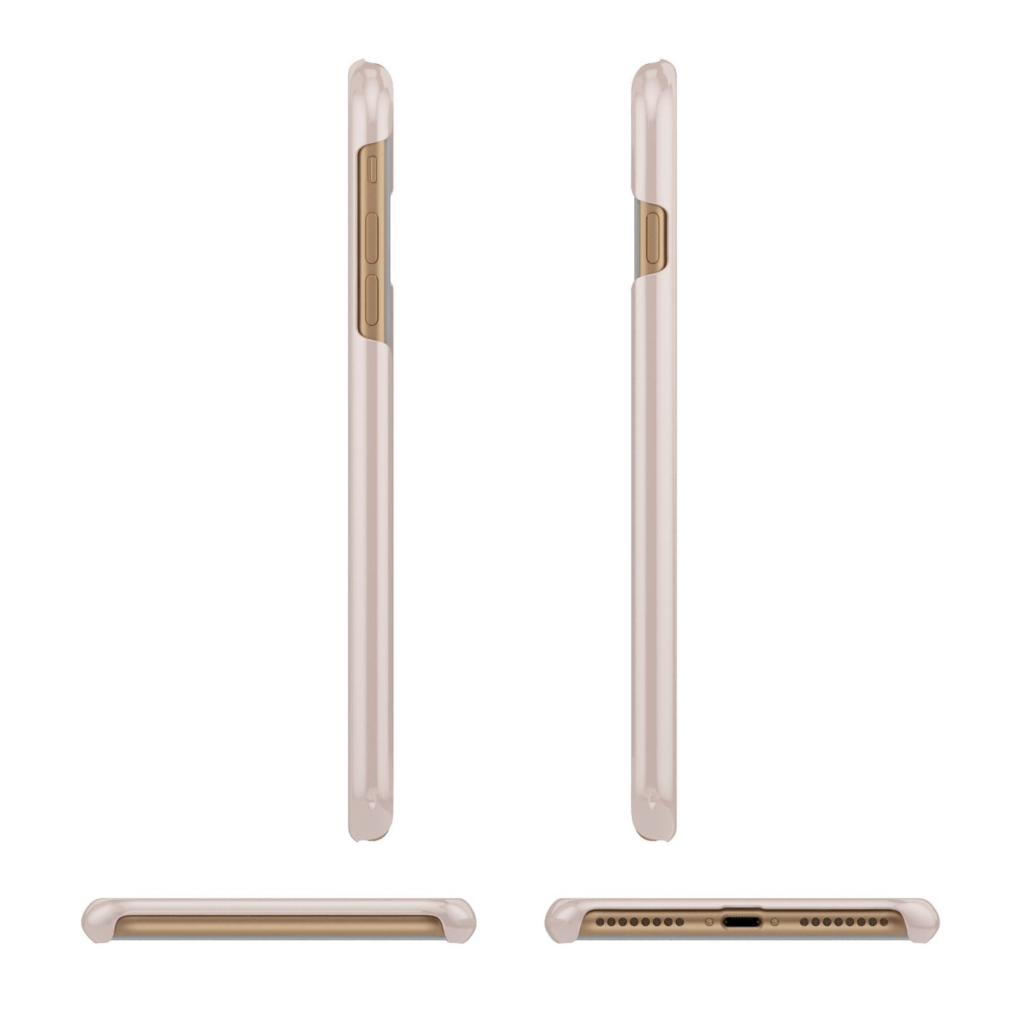 Simple Blush Pink with Name Apple iPhone 7 Plus 3D Wrap Snap Case Angled Images