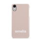 Simple Blush Pink with Name Apple iPhone XR White 3D Snap Case