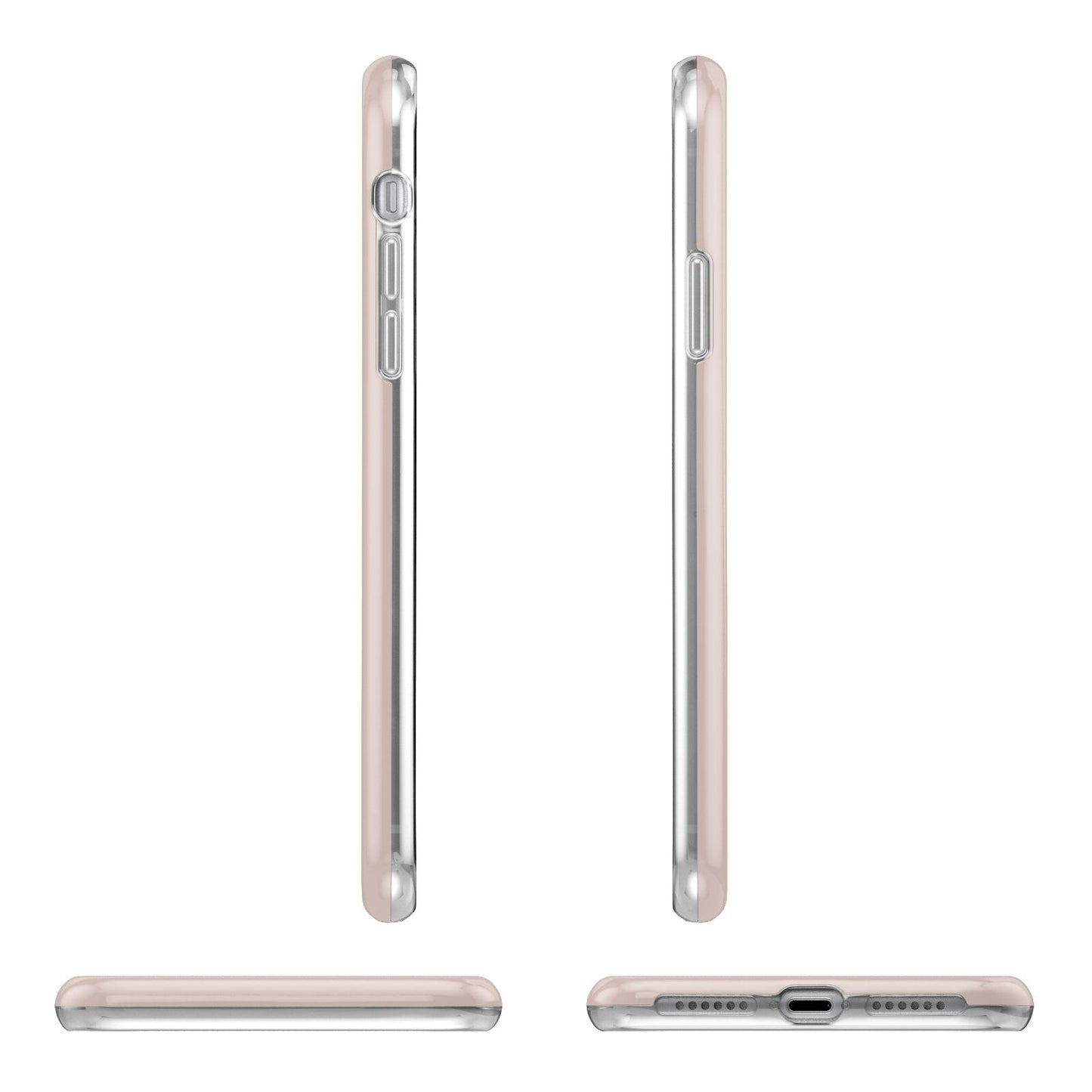 Simple Blush Pink with Name Apple iPhone XR in White with 3D Wrap Tough Case Alternative Image Angles