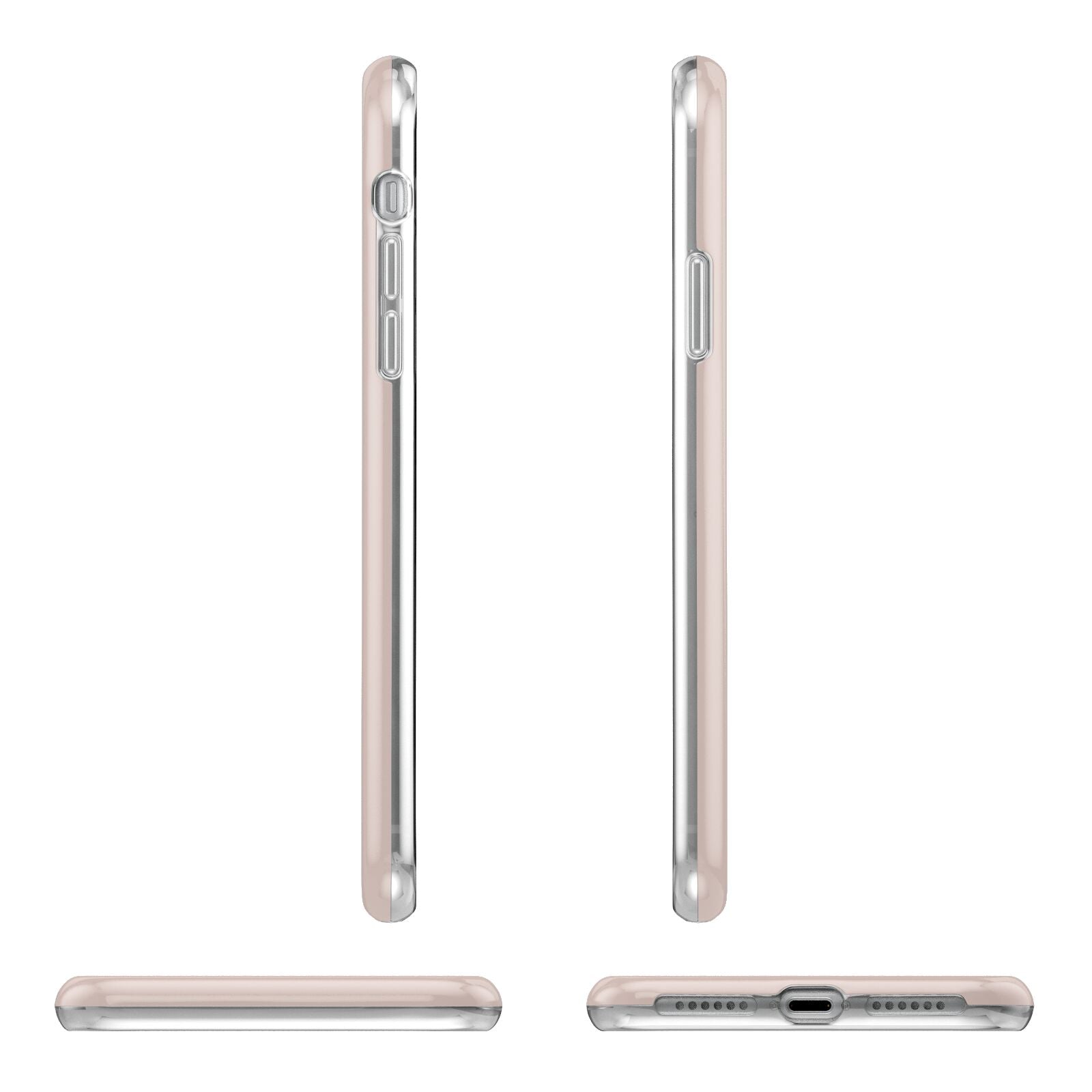 Simple Blush Pink with Name Apple iPhone XR in White with 3D Wrap Tough Case Alternative Image Angles