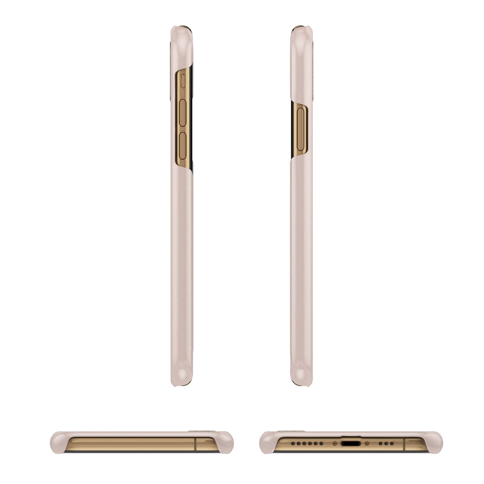 Simple Blush Pink with Name Apple iPhone Xs 3D Wrap Snap Case Angled Images