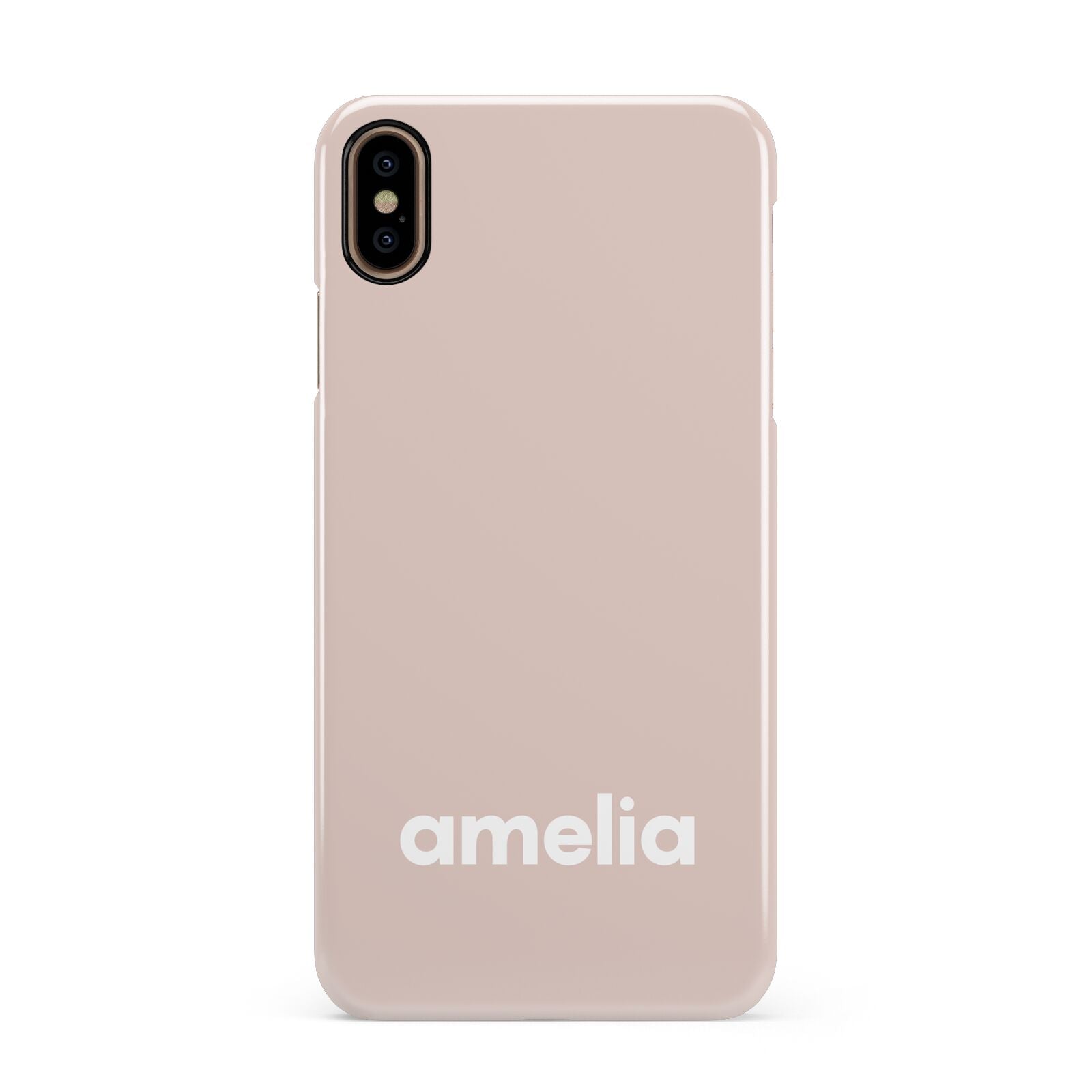 Simple Blush Pink with Name Apple iPhone Xs Max 3D Snap Case