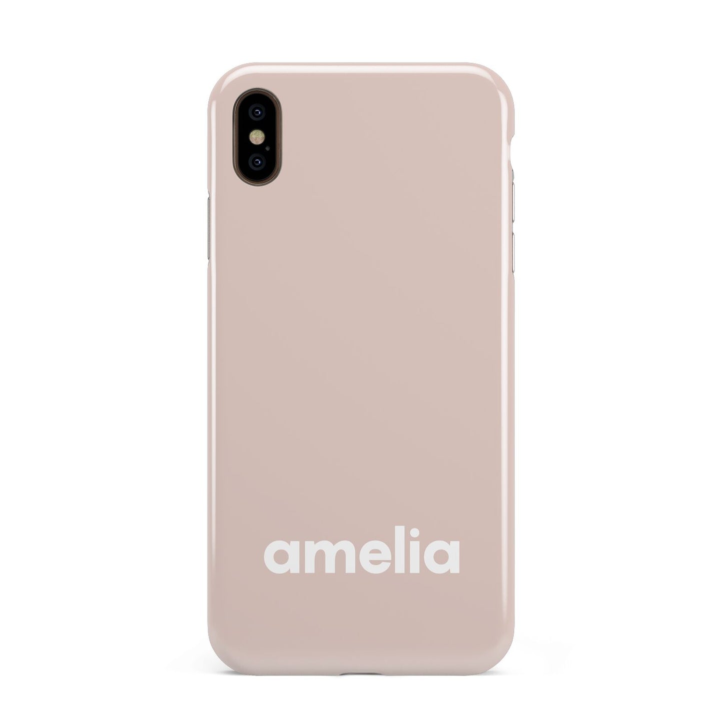 Simple Blush Pink with Name Apple iPhone Xs Max 3D Tough Case