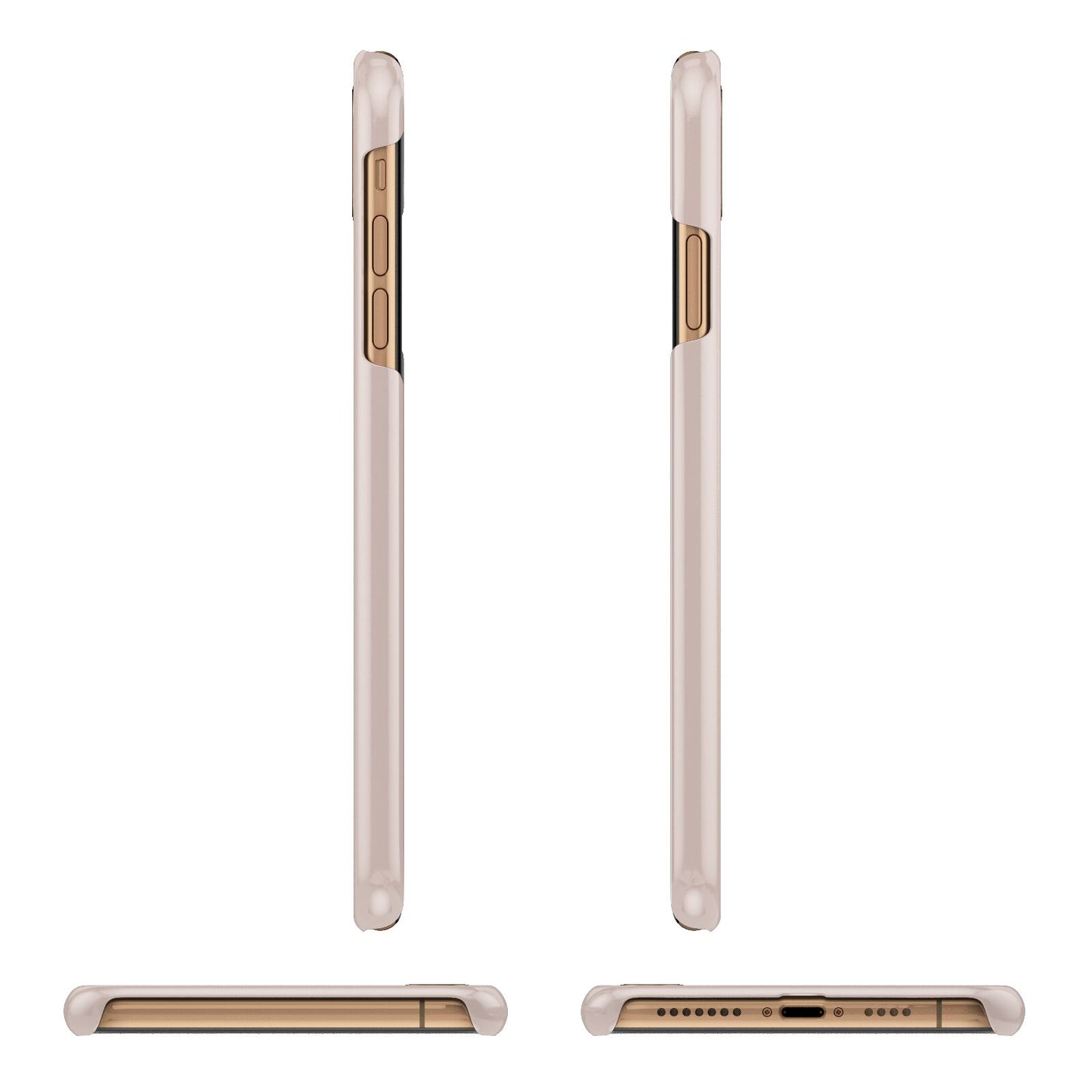 Simple Blush Pink with Name Apple iPhone Xs Max 3D Wrap Snap Case Angled Images