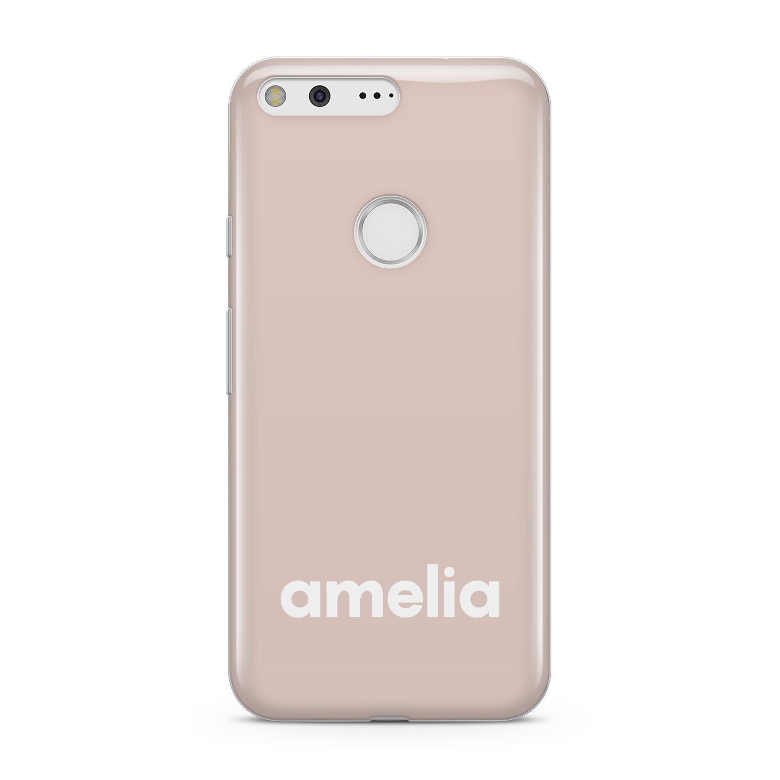 Simple Blush Pink with Name Google Pixel Case