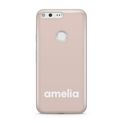 Simple Blush Pink with Name Google Pixel Case