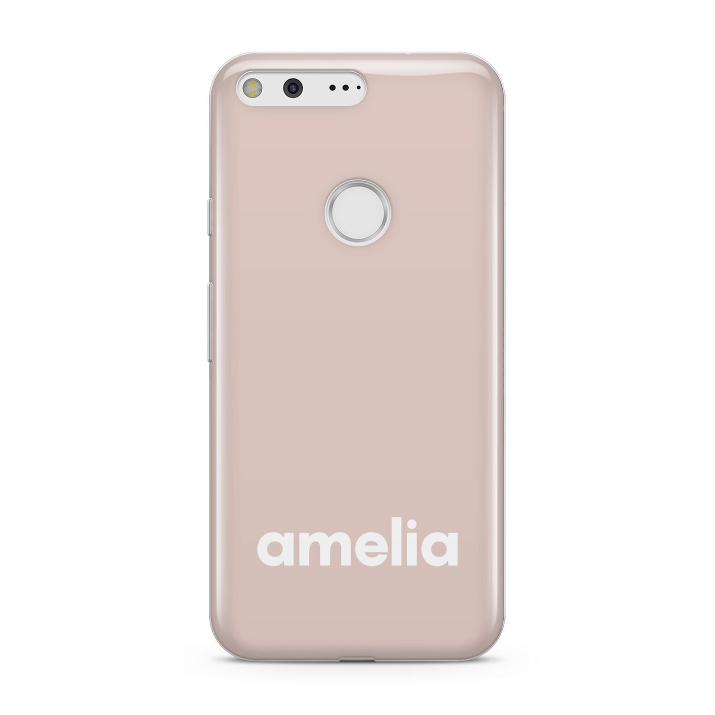 Simple Blush Pink with Name Google Pixel Case
