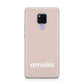 Simple Blush Pink with Name Huawei Mate 20X Phone Case