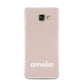 Simple Blush Pink with Name Samsung Galaxy A3 2016 Case on gold phone