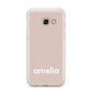 Simple Blush Pink with Name Samsung Galaxy A3 2017 Case on gold phone