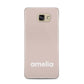 Simple Blush Pink with Name Samsung Galaxy A5 2016 Case on gold phone
