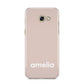 Simple Blush Pink with Name Samsung Galaxy A5 2017 Case on gold phone