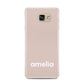 Simple Blush Pink with Name Samsung Galaxy A7 2016 Case on gold phone