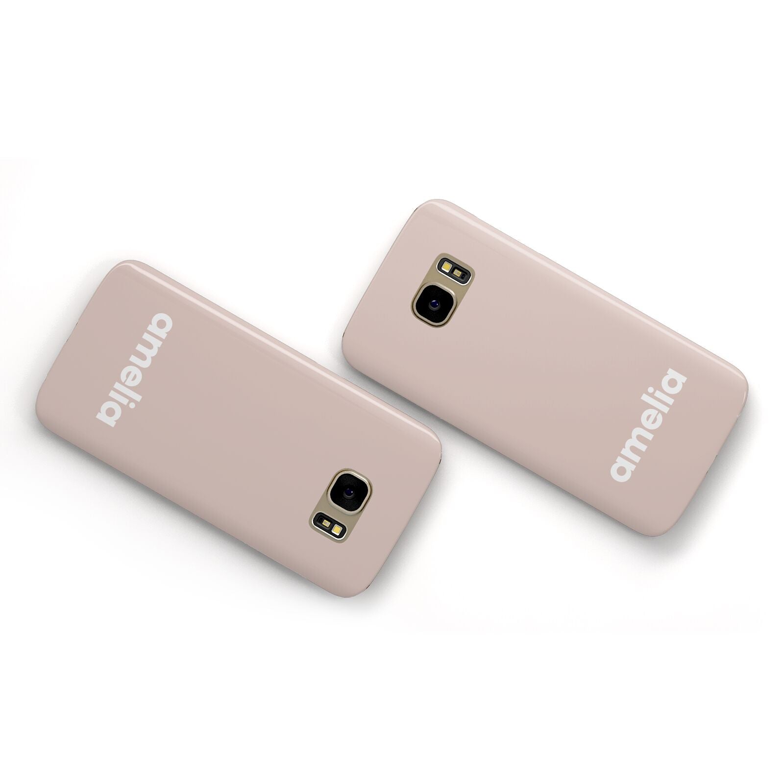 Simple Blush Pink with Name Samsung Galaxy Case Flat Overview