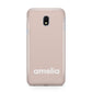 Simple Blush Pink with Name Samsung Galaxy J3 2017 Case