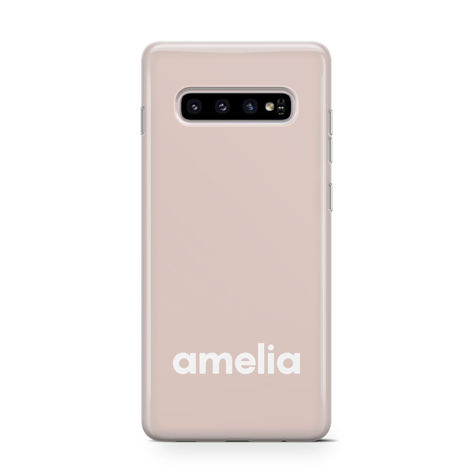 Simple Blush Pink with Name Samsung Galaxy S10 Case