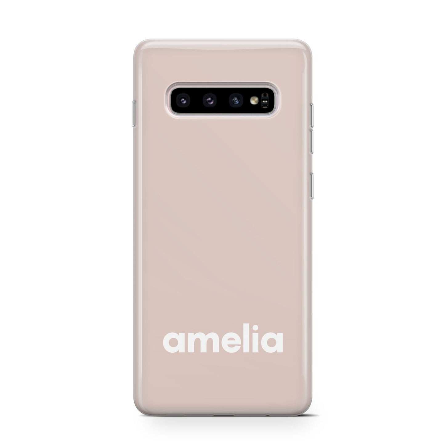 Simple Blush Pink with Name Samsung Galaxy S10 Case
