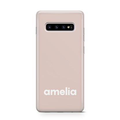 Simple Blush Pink with Name Samsung Galaxy S10 Case