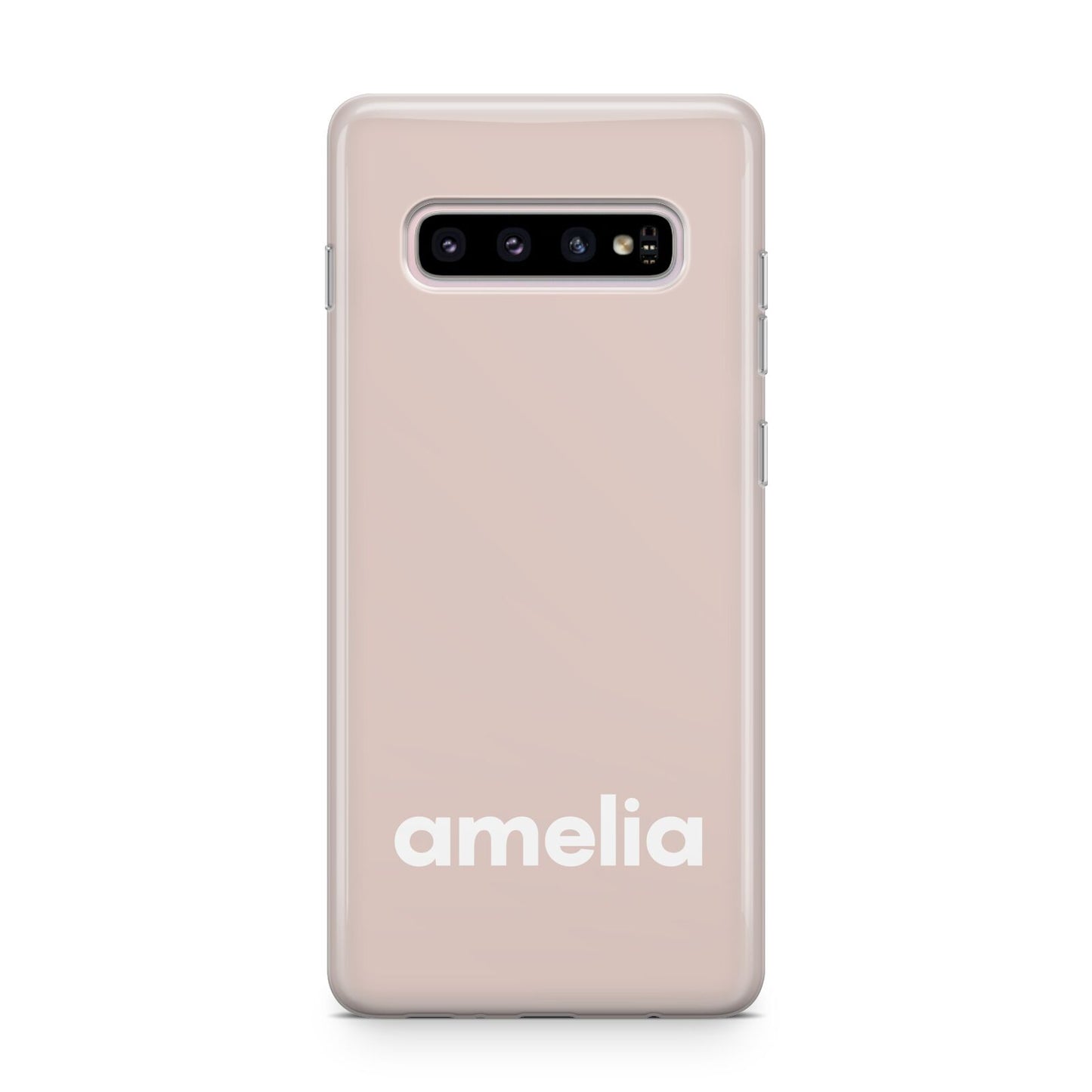 Simple Blush Pink with Name Samsung Galaxy S10 Plus Case