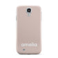 Simple Blush Pink with Name Samsung Galaxy S4 Case