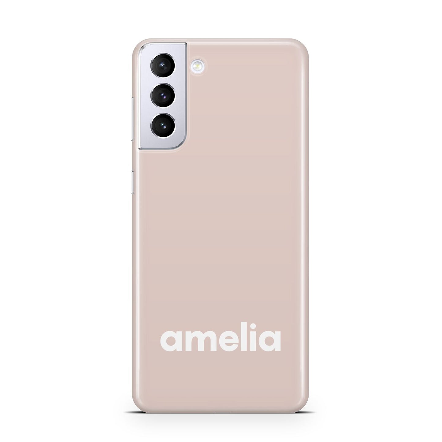 Simple Blush Pink with Name Samsung S21 Plus Phone Case