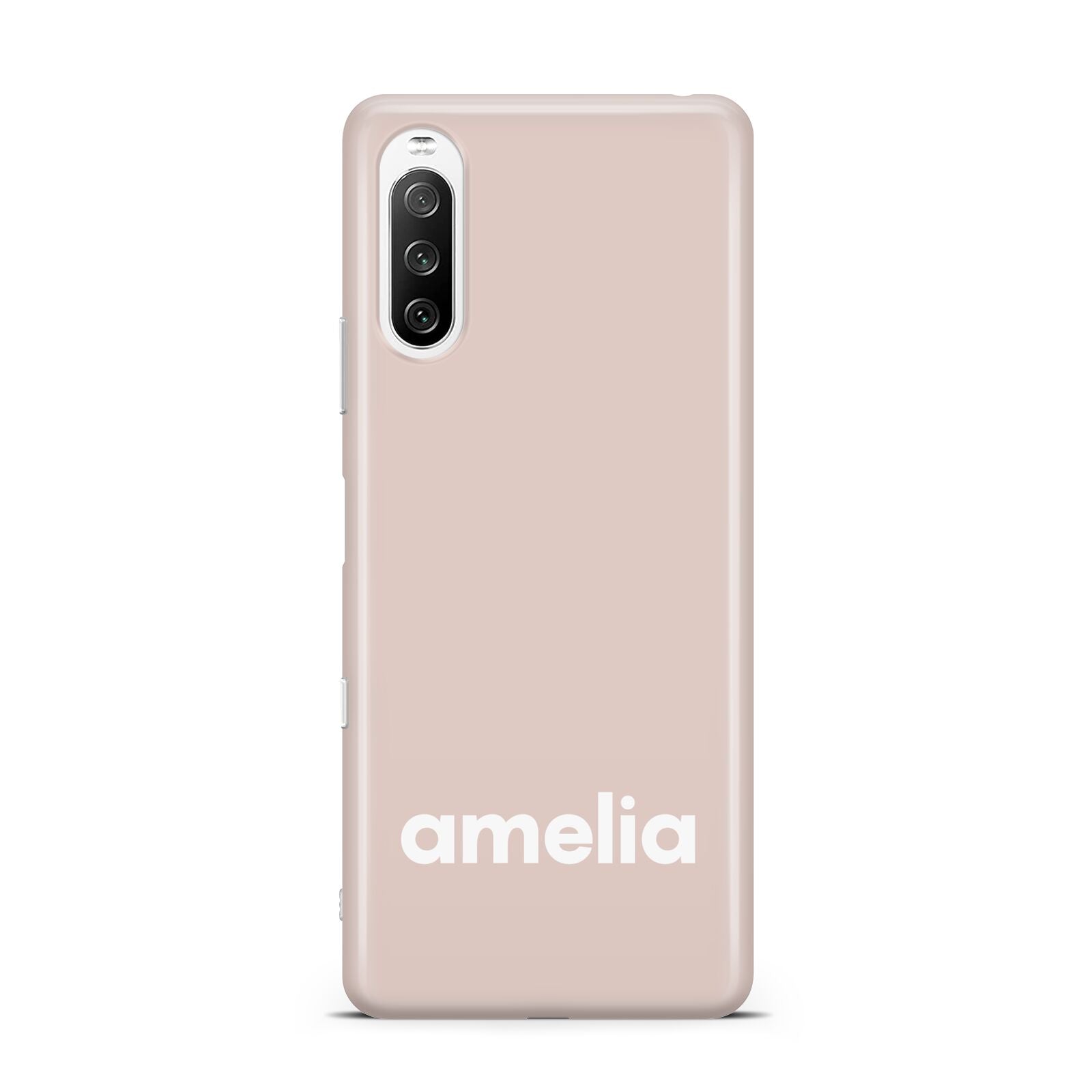Simple Blush Pink with Name Sony Xperia 10 III Case