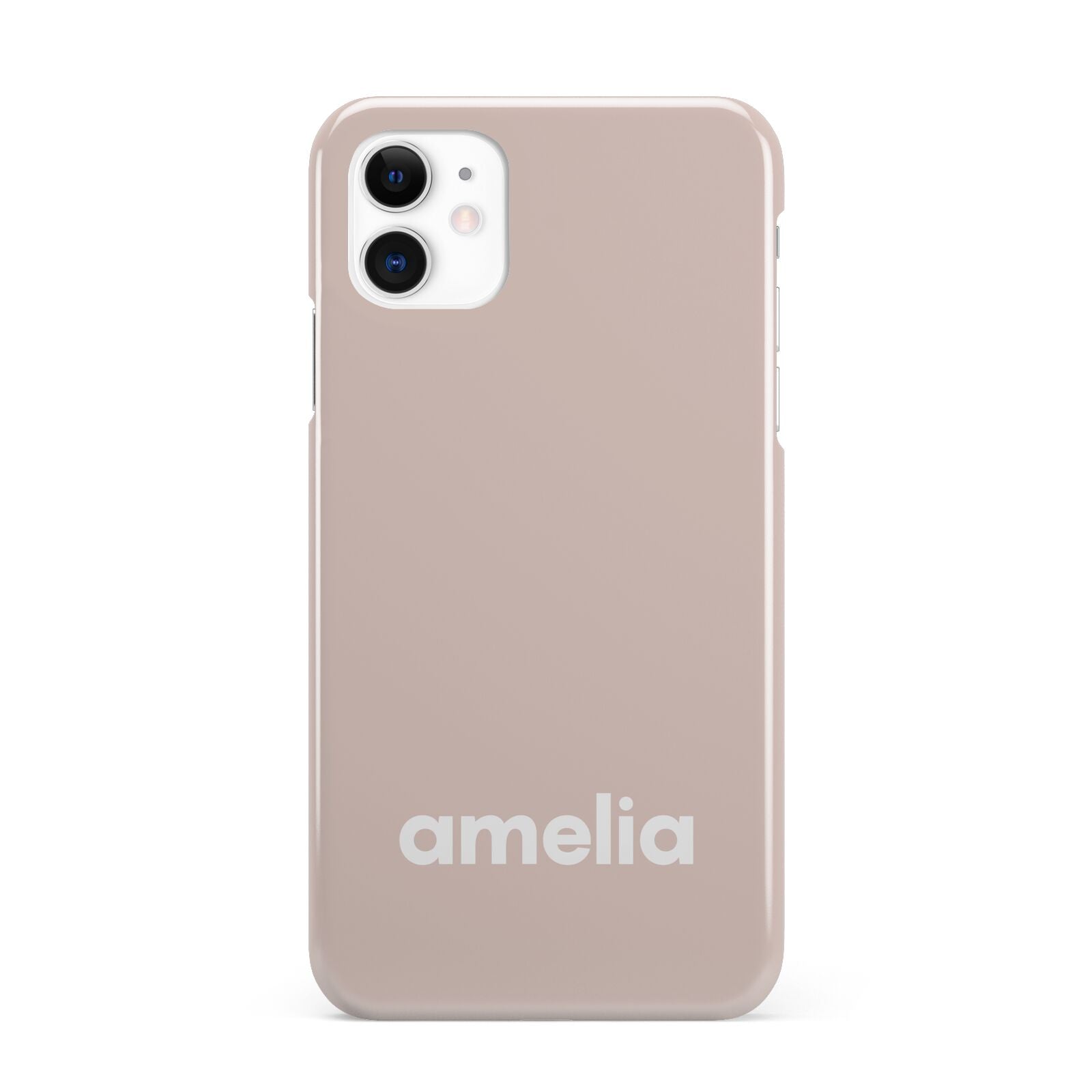 Simple Blush Pink with Name iPhone 11 3D Snap Case