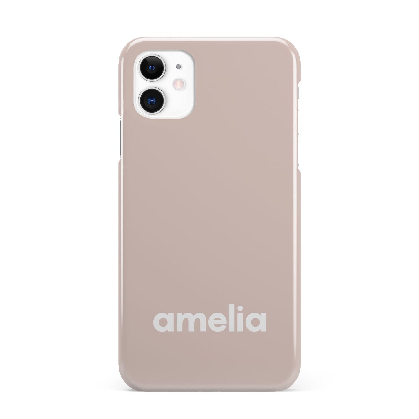 Simple Blush Pink with Name iPhone 11 3D Snap Case