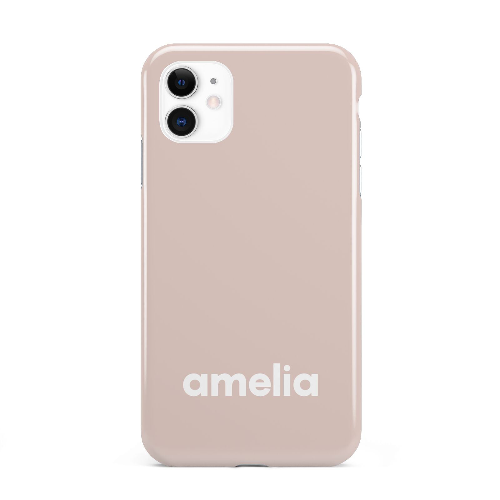 Simple Blush Pink with Name iPhone 11 3D Tough Case