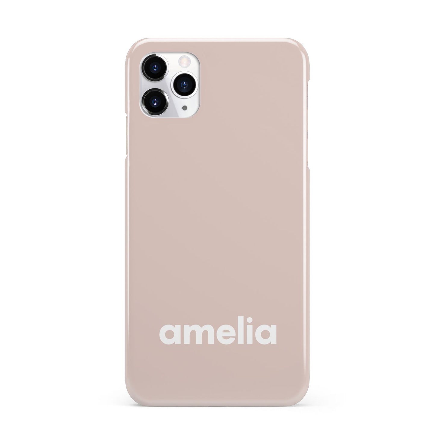 Simple Blush Pink with Name iPhone 11 Pro Max 3D Snap Case