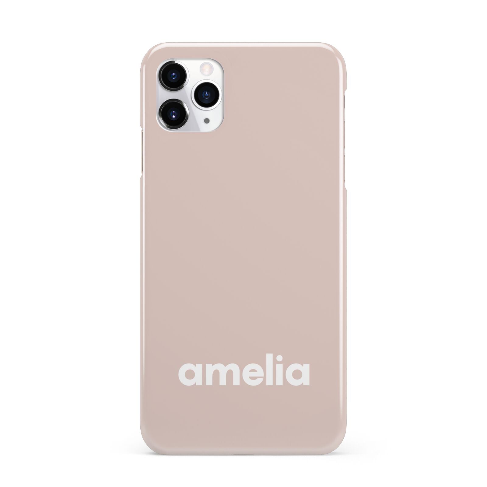 Simple Blush Pink with Name iPhone 11 Pro Max 3D Snap Case