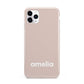 Simple Blush Pink with Name iPhone 11 Pro Max 3D Tough Case