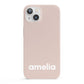 Simple Blush Pink with Name iPhone 13 Full Wrap 3D Snap Case