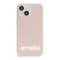 Simple Blush Pink with Name iPhone 13 Mini Full Wrap 3D Snap Case