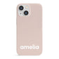 Simple Blush Pink with Name iPhone 13 Mini Full Wrap 3D Snap Case