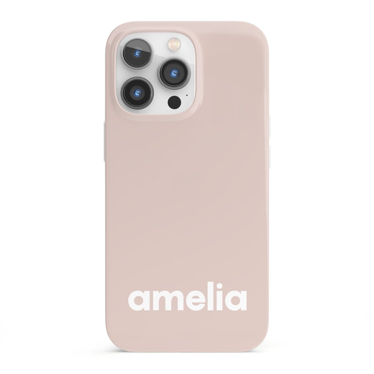 Simple Blush Pink with Name iPhone 13 Pro Full Wrap 3D Snap Case